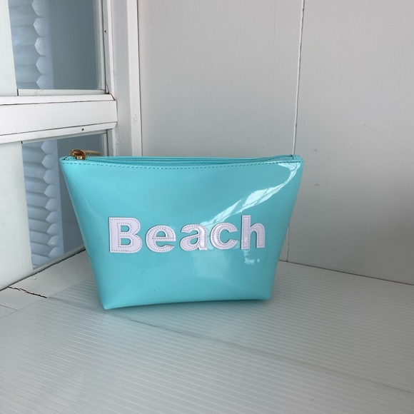 Beach zip up glamour bag for keys/id/makeup/sunglasses EUC! - Picture 3 of 7